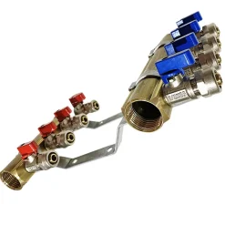 2 collecteurs 4 sorties + 8 vannes + bouchons purgeur + fixations-Monmobilierdesign