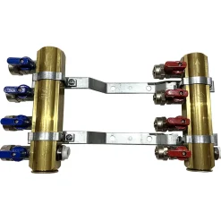 2 collecteurs 4 sorties + 8 vannes + bouchons purgeur + fixations-Monmobilierdesign