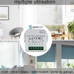 2 Commutateurs de volet et rideau Wifi Rf Tuya Smart Life Module pour volet roulant 433 mhz et Télécommande^Somlife Online