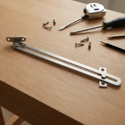 2 Compas coulisseaux à glissière droite/gauche acier nickelé L.200 mm x l.17 mm-Diall