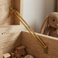 2 Compas coulisseaux à glissière droite/gauche acier laiton L.200 mm x l.17 mm-Diall