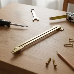 2 Compas coulisseaux à glissière droite/gauche acier nickelé L.140 mm x l.16 mm^Diall Hot