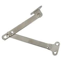 2 Compas coulisseaux avec arrêt droite/gauche acier nickelé L. 150 mm x l.10 mm-Diall Clearance