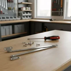 2 Compas coulisseaux sans arrêt droite/gauche acier nickelé L.300 mm x l.10 mm^Diall Discount