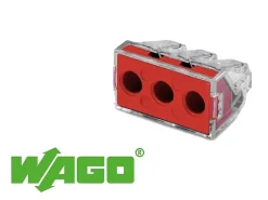 50 connecteurs 3 entrées (rouge) pour fil 6mm-Wago Clearance