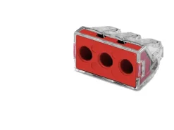 50 connecteurs 3 entrées (rouge) pour fil 6mm-Wago Clearance