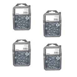 4 Coques de 50 Ecrous Hexagonaux HU M8 mm - 4032 - 8 - Zingué blanc -^D-Work Best