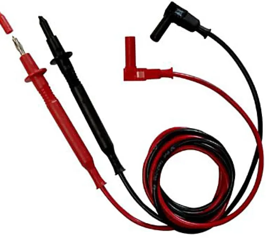 2 cordons pointe de touche fiche coudée ø4 mm-Zenitech