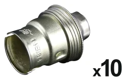 10 Douilles B22 Acier laitonné^Zenitech New