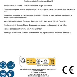 50 Ecrous Borgnes M20 mm - DIN 1587 - Zingué blanc -^D-Work Best