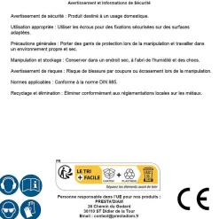 25 Ecrous Freins Indésserrables Bague Nylon M22 mm - DIN 985 - I8I - Zingué blanc -^D-Work Outlet