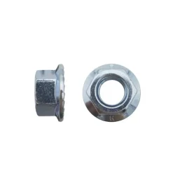 50 Ecrous Hexagonaux à Embase Crantée M16 mm - DIN 6923 - 8 - Zingué blanc --D-Work