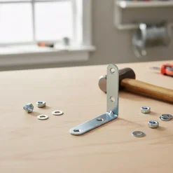 4 Equerres de chaise Acier Zingué l.15 x H.80 x P.80mm-Diall Best