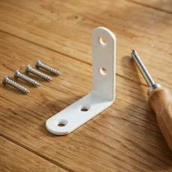 4 Equerres de chaise Acier Blanc l.14 x H.50 x P.50 mm^Diall Outlet