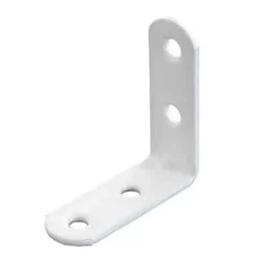 4 Equerres de chaise Acier Blanc l.14 x H.25 x P.25 mm^Diall Discount