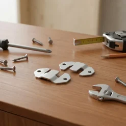 4 Ferrures d'accrochage Acier zingué 42 x 26 mm-Diall Sale