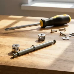 2 ferrures d'assemblage + Goujon ø15 x H. 12,5 mm-Diall New