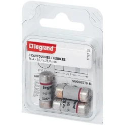3 fusibles céramique 10.3 x 25.8 mm avec voyant^Legrand Discount