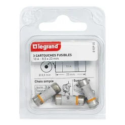 3 fusibles céramique 8.5 x 23 mm avec voyant-Legrand Outlet