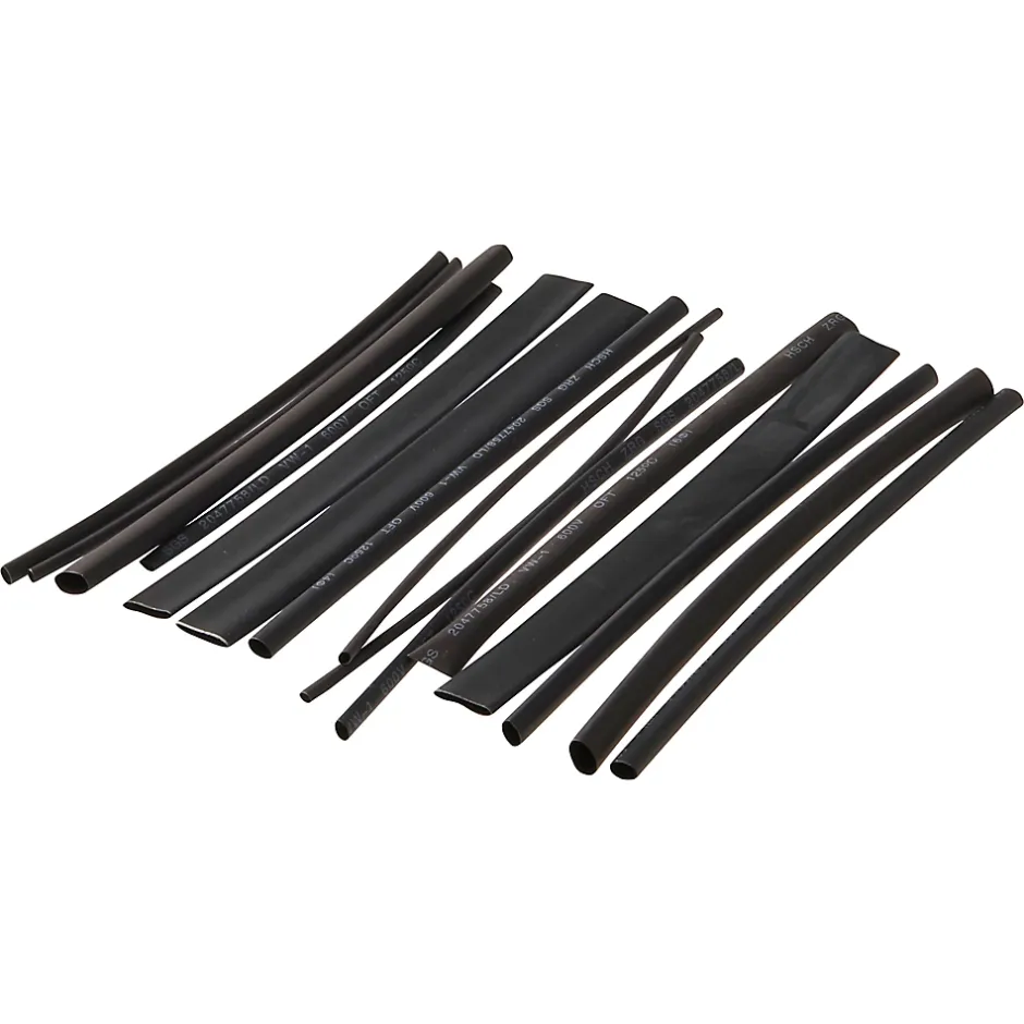 15 gaines thermorétractable noires ø8/ø6/ø4/ø3/ø2 mm^Diall Best