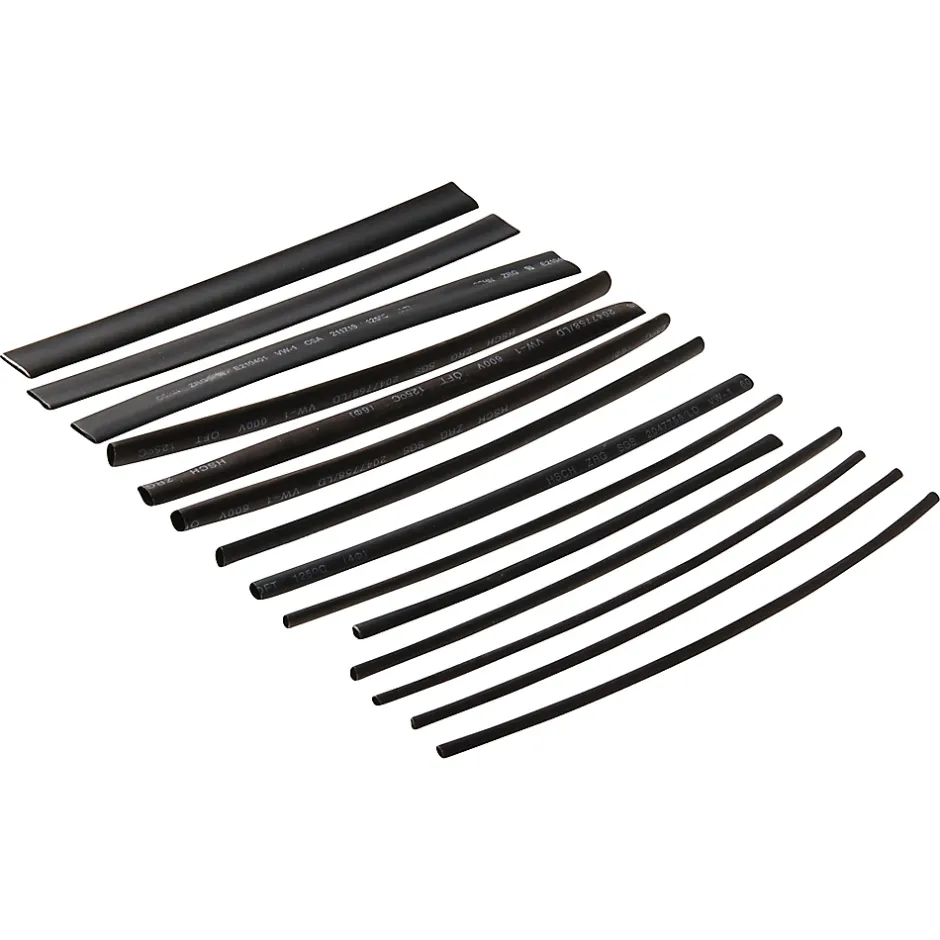 15 gaines thermorétractable noires ø8/ø6/ø4/ø3/ø2 mm^Diall Best