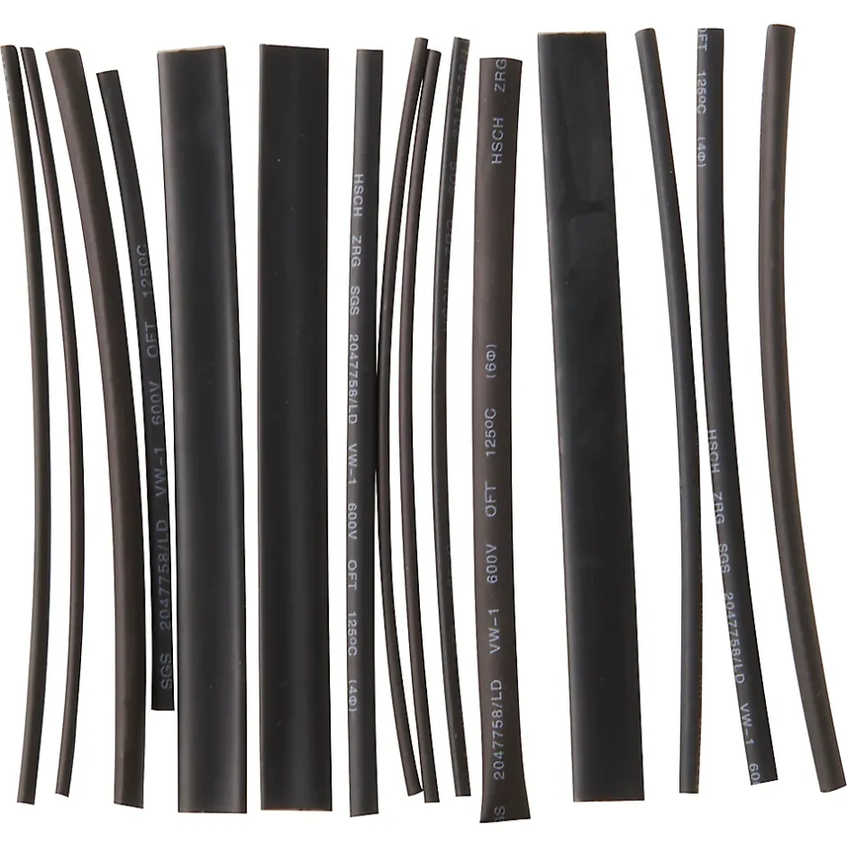 15 gaines thermorétractable noires ø8/ø6/ø4/ø3/ø2 mm^Diall Best