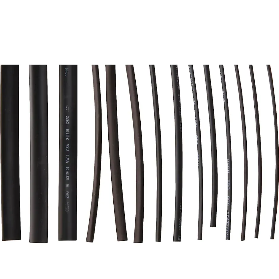 15 gaines thermorétractable noires ø8/ø6/ø4/ø3/ø2 mm^Diall Best