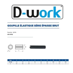 50 Goupilles Elastiques Epaisses D. 16 x 50 mm - 8752 - Brut -^D-Work Hot