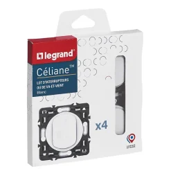 4 interrupteurs va-et-vient Céliane blanc-Legrand New