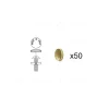1 kit composés de 50 cache-vis laiton poli, Lot de 6^Hardwarexchange Discount