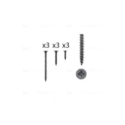 1 kit composés de 3 vis 35x16  + 3 vis 4x25  + 3 vis 4x50  Fer noir vintage, Lot de 6^Hardwarexchange Outlet