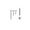 1 kit composés de 3 vis 35x16  + 3 vis 4x25  + 3 vis 4x50 Florence antique, Lot de 6^Hardwarexchange