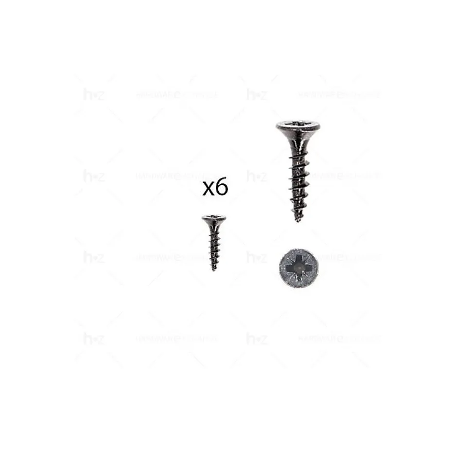 1 kit composés de 6 vis 4X18mm galvanisé Fer noir vintage, Lot de 6^Hardwarexchange Discount