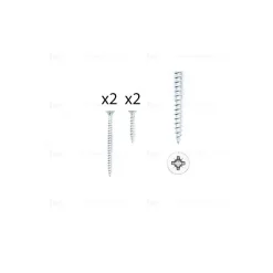 1 kit composés de 2 vis 4x25 mm + 2 vis 4x50 mm argent brillant, Lot de 6^Hardwarexchange