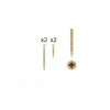 1 kit composés de 2 vis 4x25 mm + 2 vis 4x50 mm Patine royale en or ivoire-Hardwarexchange