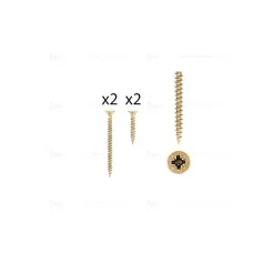 1 kit composés de 2 vis 4x25 mm + 2 vis 4x50 mm Patine royale en or ivoire-Hardwarexchange