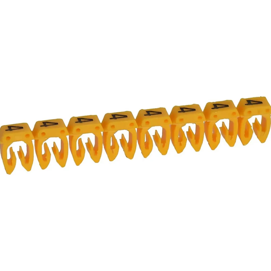 038224 - Boite De 1200 Repères Cab 3 Pour Fils 1,5mm² à 2,5mm² - Marquage Chiffre 4 Jaune-Legrand Discount