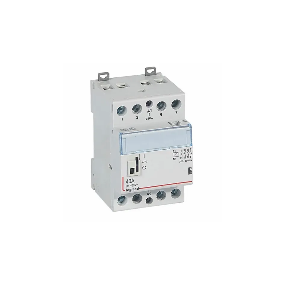 412518 - Contacteur Jour Nuit Triphasé 4p Pour Cumulus Bobine Tension 24vac - 40a - Contact 4no - 2 Modules-Legrand Outlet