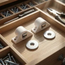 2 loqueteaux ronds Blanc 6 kg Entraxe 25^Diall New