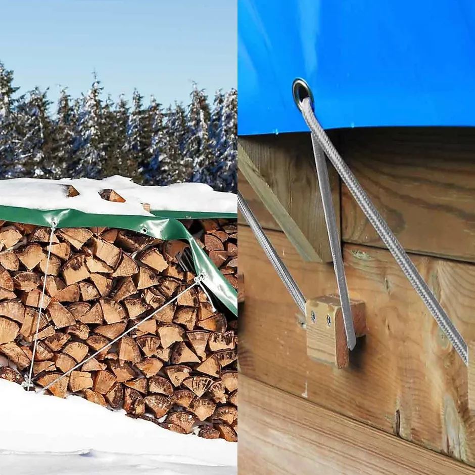 20 mètres de Sandow élastique de 8mm Fixation pour bâches-Tecplast New