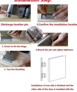 1 paire de charnières de porte battante à double action réglables en acier inoxydable pour comptoir de salon de café^Deko New