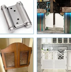 1 paire de charnières de porte battante à double action réglables en acier inoxydable pour comptoir de salon de café^Deko New