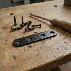 4 Pattes d'assemblage Acier Noir L.80 x H.15 x EP.2mm^Diall