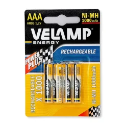 4 piles rechargeables ni-mh aaa1000 mAh^Velamp Best