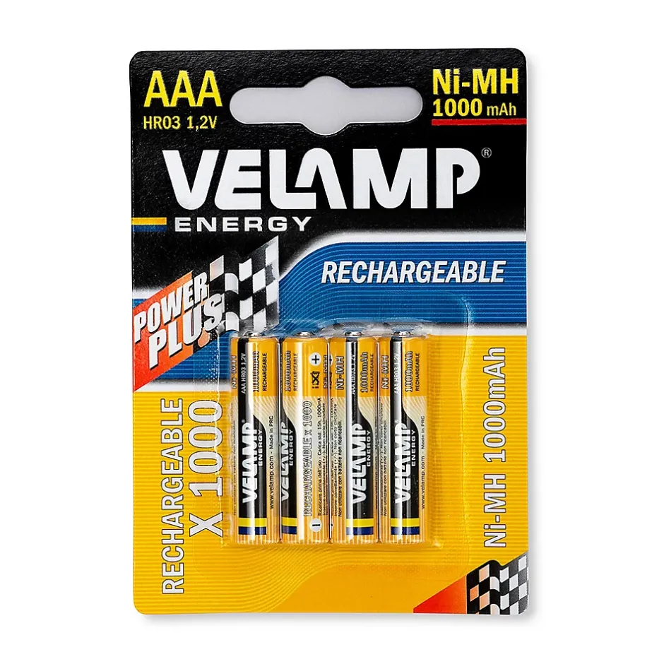 4 piles rechargeables ni-mh aaa1000 mAh^Velamp Best