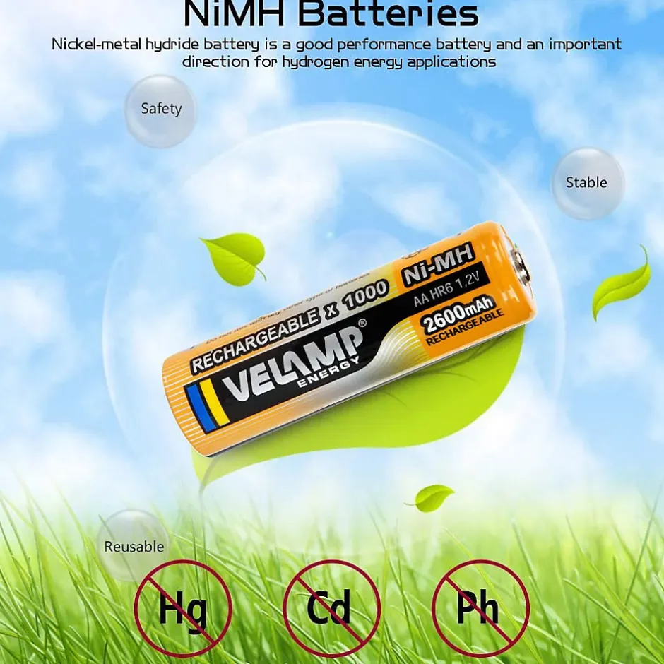 4 piles rechargeables ni-mh aaa1000 mAh^Velamp Best