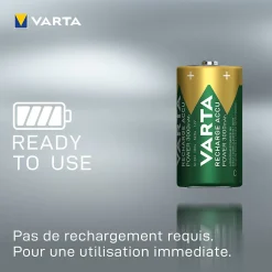 2 Piles rechargeables Ni-MH C (HR14)^Varta Discount