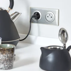 2 prises 2 P+T pré-câblées Céliane titane^Legrand New