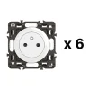 6 prises de courant 2 ports avec terre Céliane sans plaque-Legrand Hot