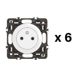 6 prises de courant 2 ports avec terre Céliane sans plaque-Legrand Hot